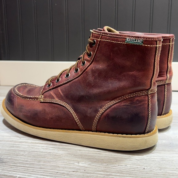 Eastland Loomis Moc Toe Boots Mens 11D Brown Leather Wedge Sole 7779-100 main image 7